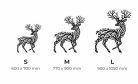 "Tree of Life Deer" fém fali dekoráció
