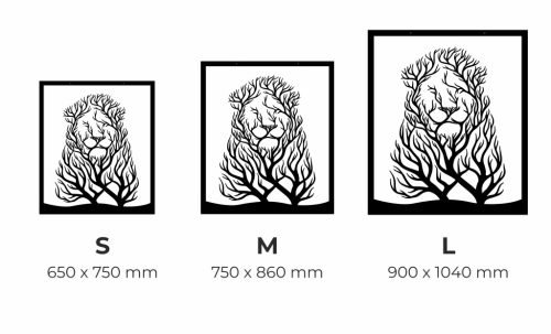 "Majestic Lion" fém fali dekoráció