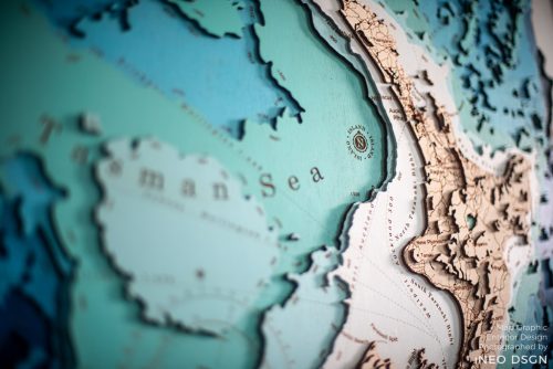 ÚJ-ZÉLAND 3D topografikus térképe
